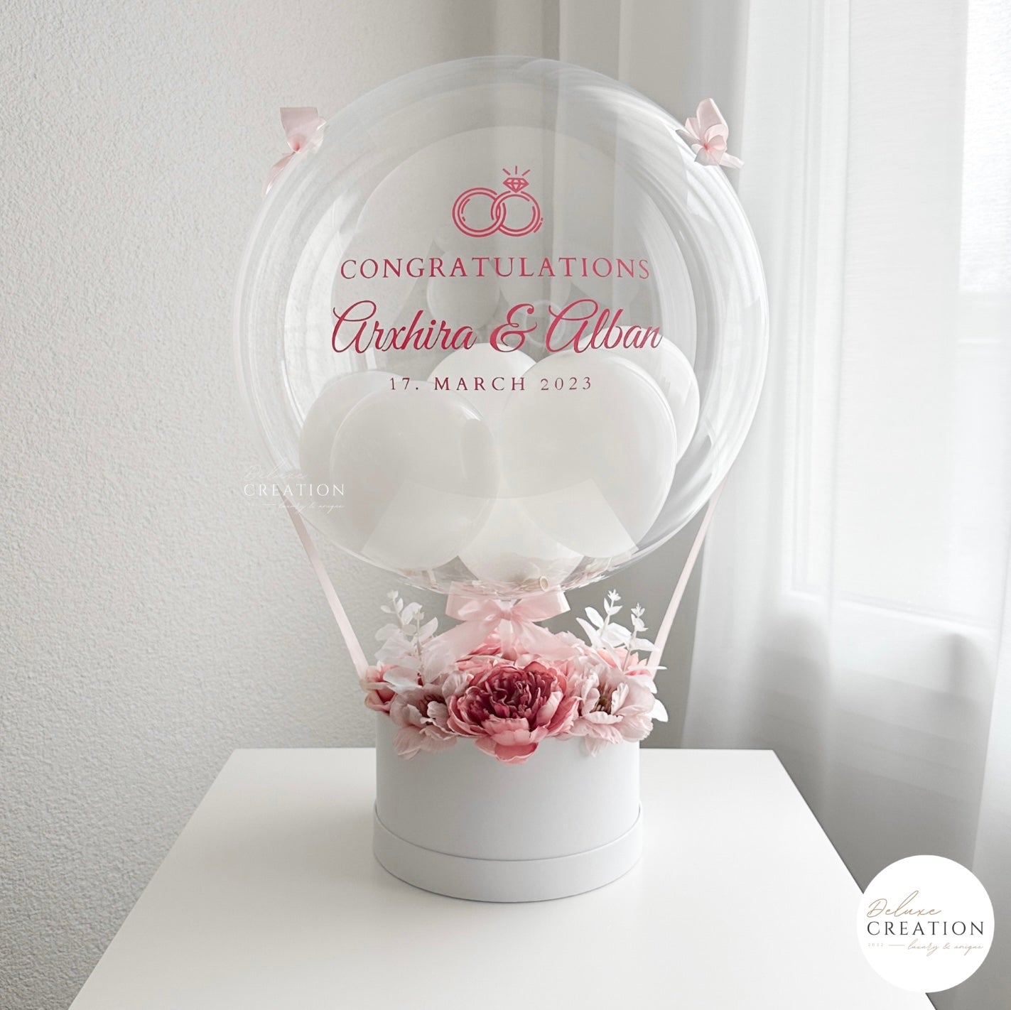 Luxury Flowerbox rosa - Balloongift