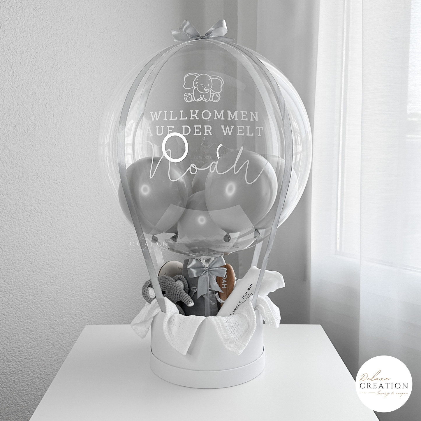 Welcome to the World - Balloongift gray with Set