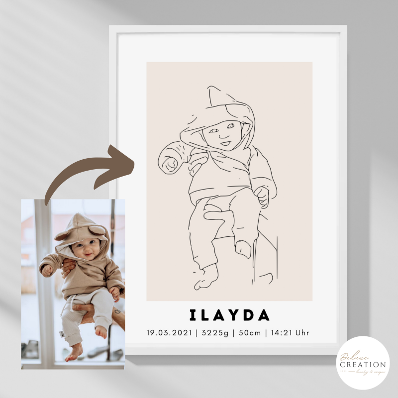 Lineart Baby - Self Print Poster