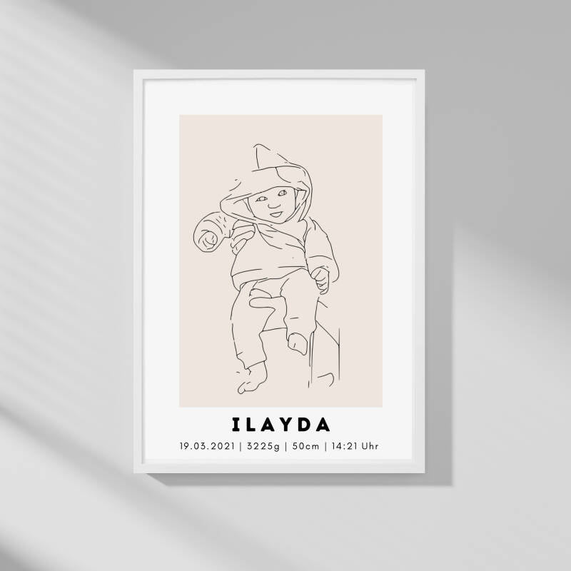 Lineart Baby - Self Print Poster