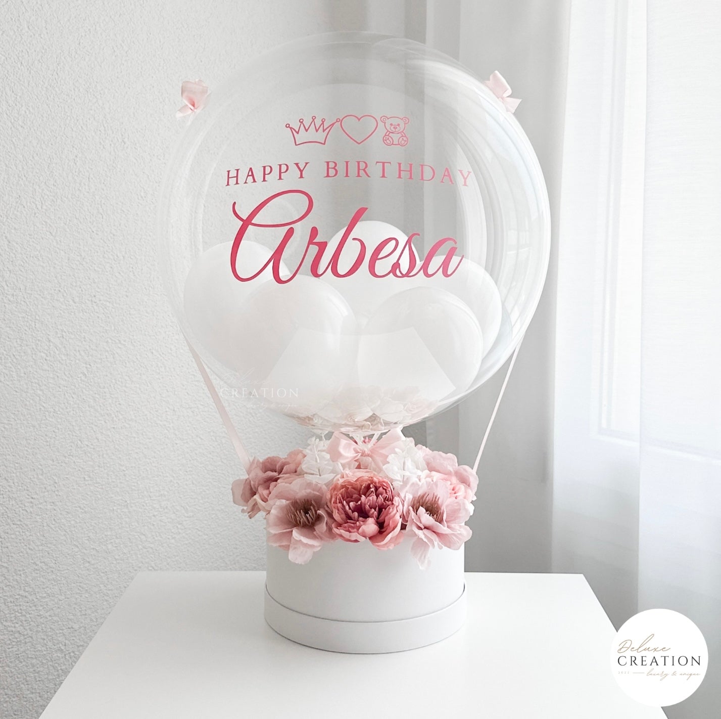 Luxury Flowerbox rosa  - Balloongift