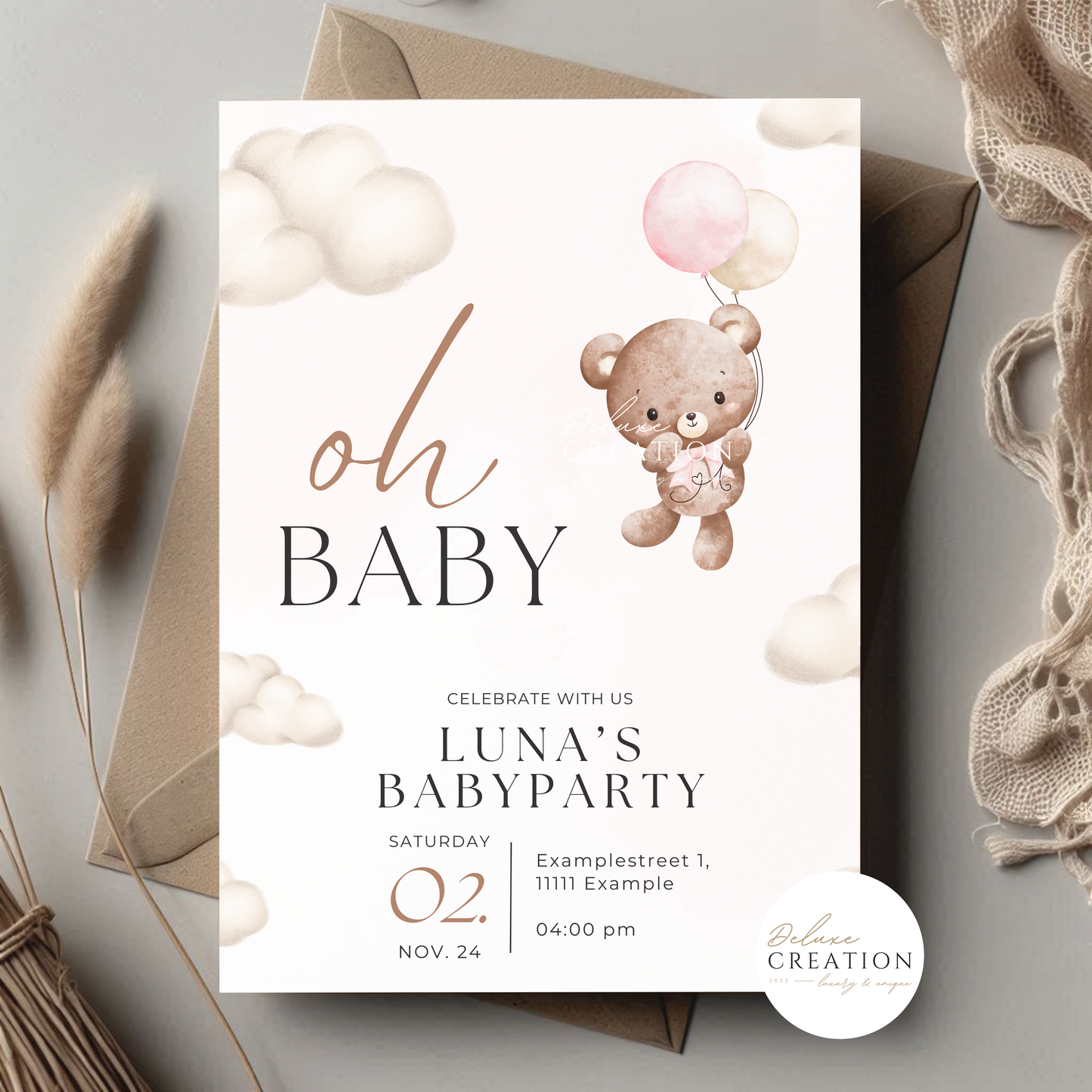 Oh Baby - Babyshower Invitationscard