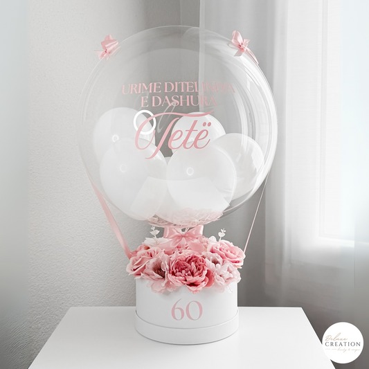 Luxury Flowerbox rosa  - Balloongift