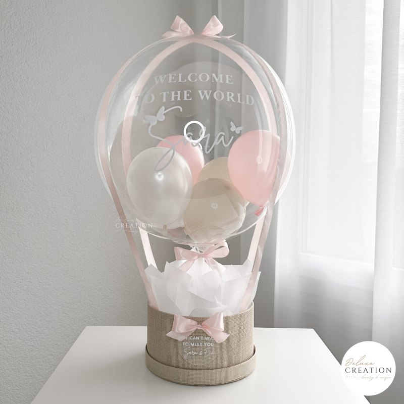 Welcome to the World beige & rosa  - Balloongift