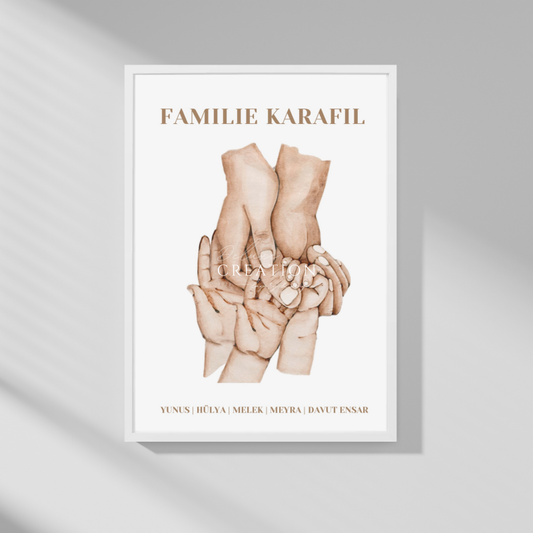 5 Family Hands - Self Print Poster