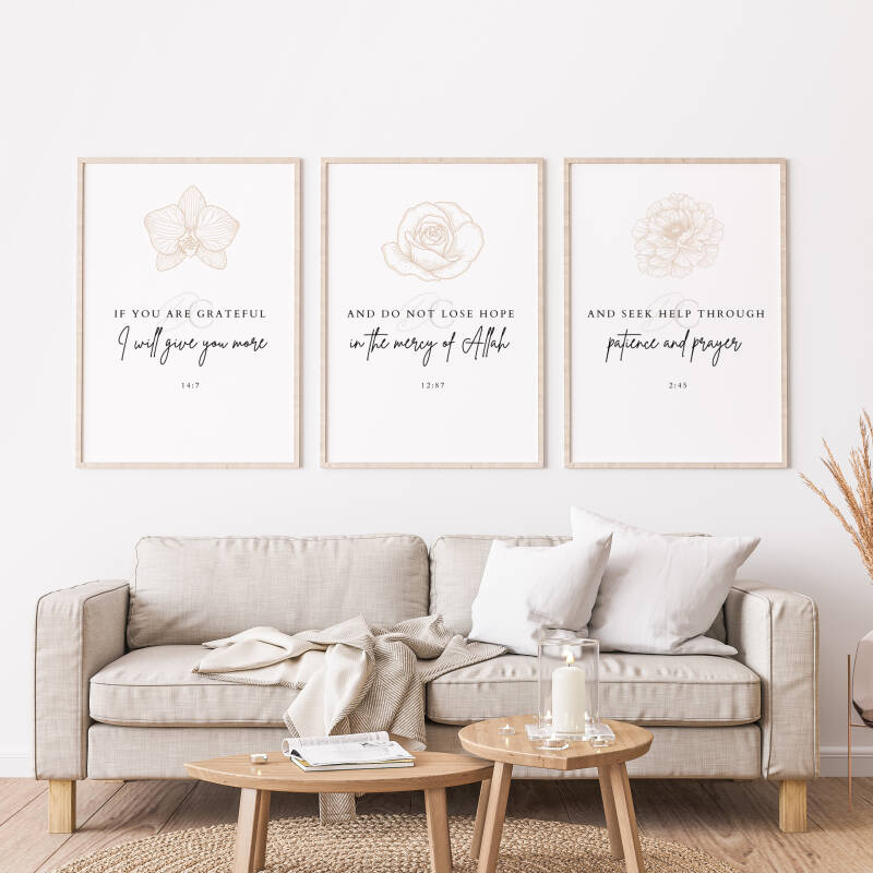 Minimalist Islamic - Set of 3 Self Print Posters